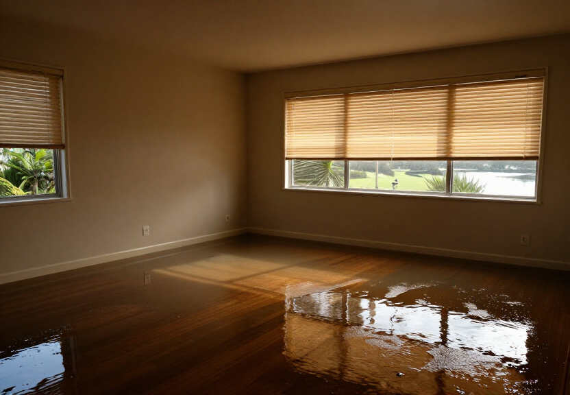 Water-damaged ceiling in Regents Park unit before repair